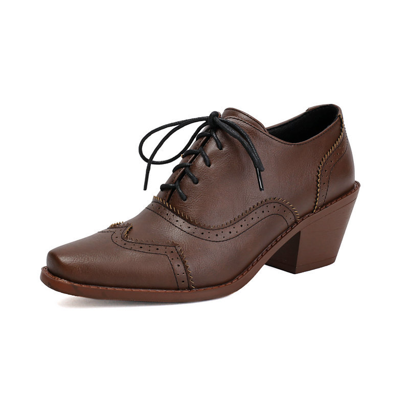 Women Oxford Shoes Point Toe W - Pump Heel Block ulasan dan harga