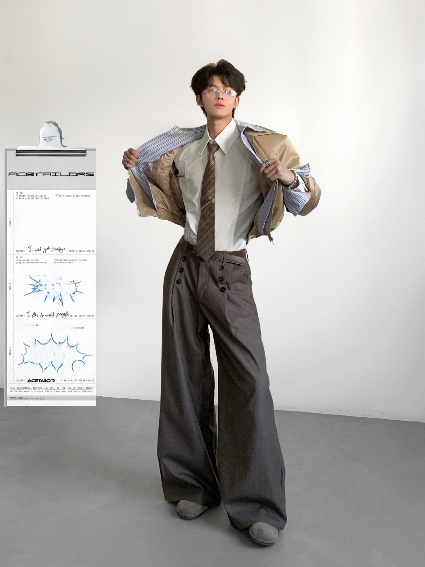 Ace Tailors Men's Casual Strip - Tailored Trouser Wide ulasan dan harga