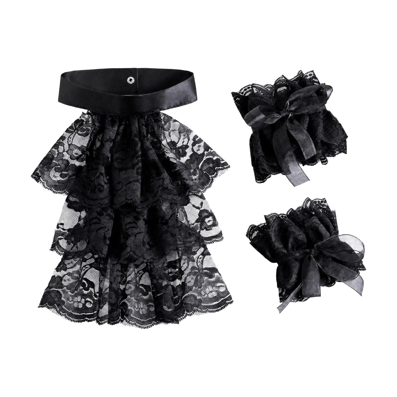 Women Lace Collar Gloves with  - Lace Dress ulasan dan harga