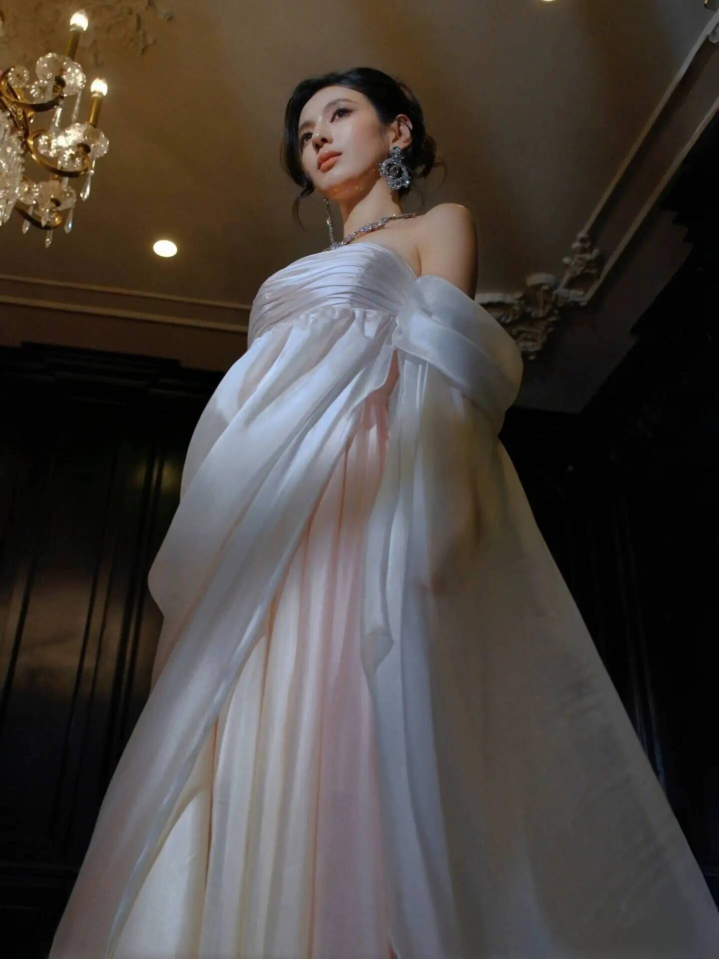 Strapless Flowy Chiffon Evenin - Formal Dress ulasan dan harga