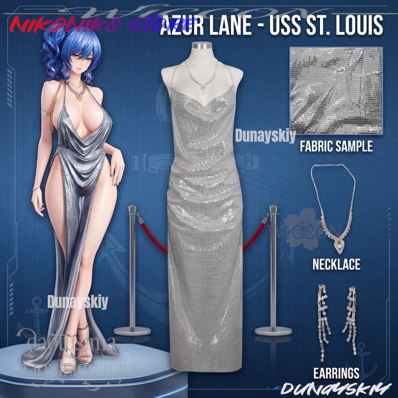 Anime Game Azur Lane Cosplay U - Evening Gown ulasan dan harga