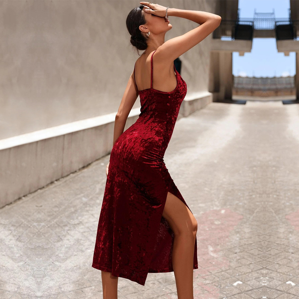 Women Autumn Winter Sexy Elega - Midi Dress ulasan dan harga