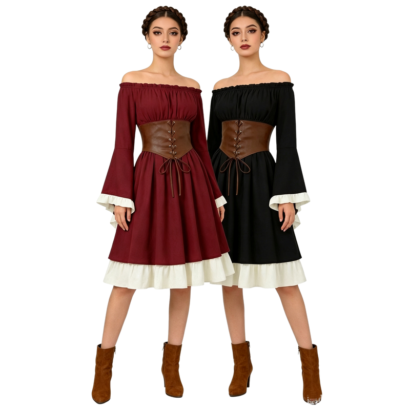 Medieval Renaissance Midi Dres - Midi Dress ulasan dan harga